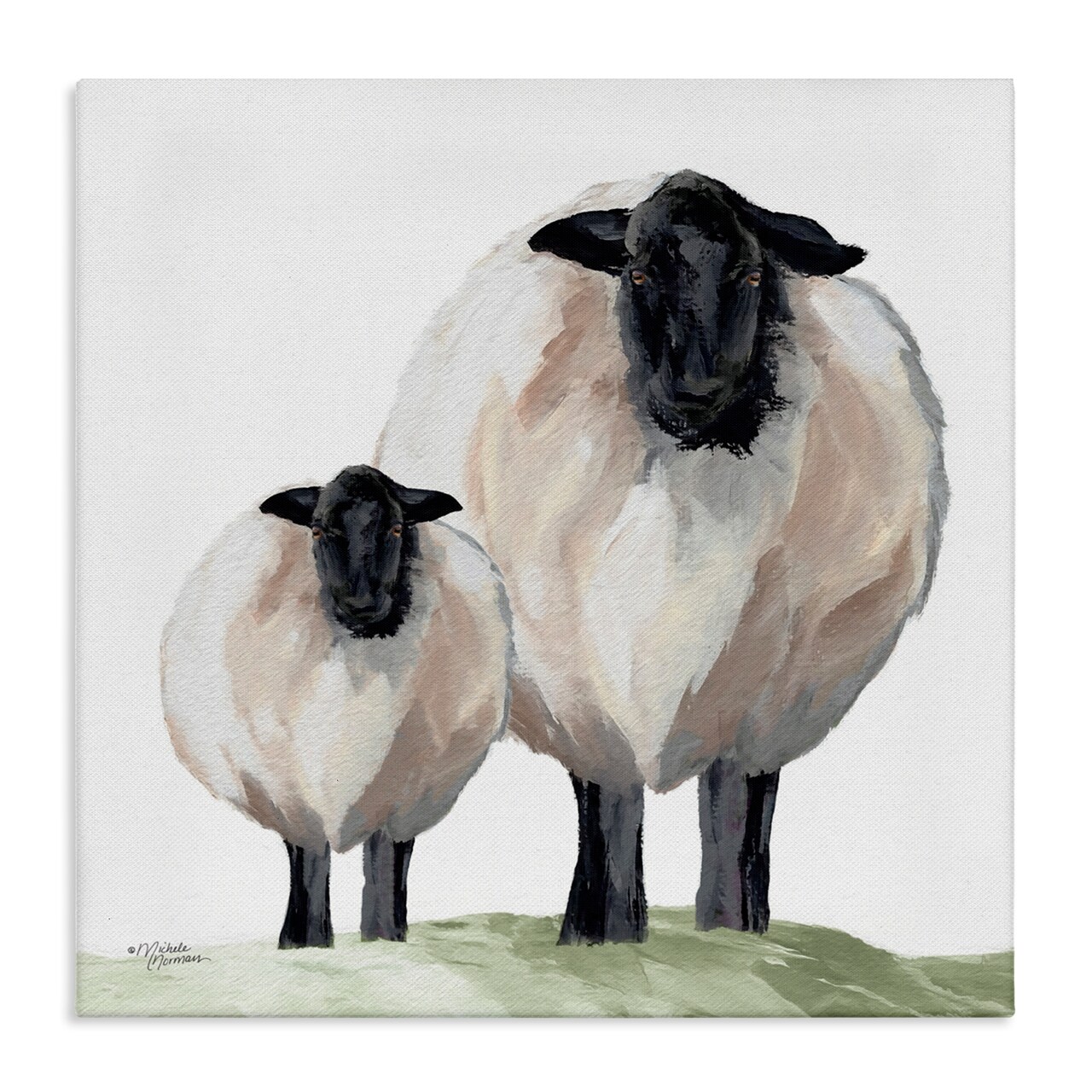 Stupell Industries Sheep And Lamb Portrait Canvas, design by Michele Norman